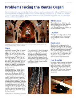 Problems Facing the Reuter Organ