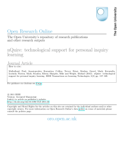 nQuire: technological support for personal inquiry learning