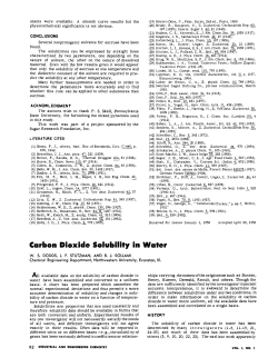 Carbon Dioxide Solubility in Water