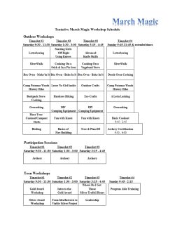 March Magic Workshop Schedule and Descriptions