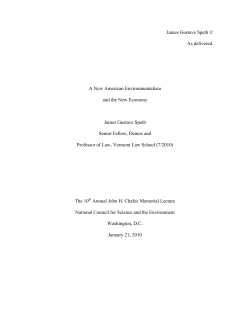 A New American Environmentalism and the New