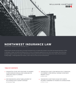 Northwest Insurance Law Quarterly Newsletter