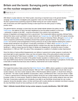 Britain and the bomb: Surveying party supporters` attitudes on the