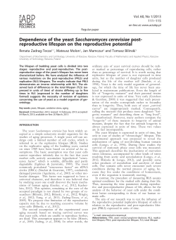 Dependence of the yeast Saccharomyces cerevisiae post