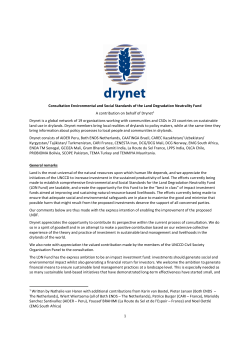 Consultation on the environmental and social