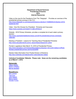 Department of Social Sciences Presidential Primaries 2016 Internet