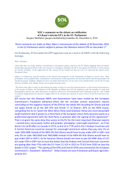 SOL`s comments on the debate on ratification of Ghana`s interim