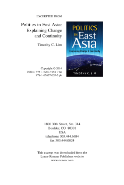 Politics in East Asia: - Lynne Rienner Publishers