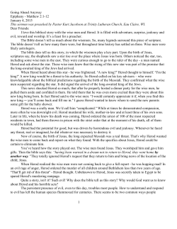 1 Going Ahead Anyway Epiphany - Matthew 2:1