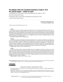 the colonial subject &ndash; matter for Cuba