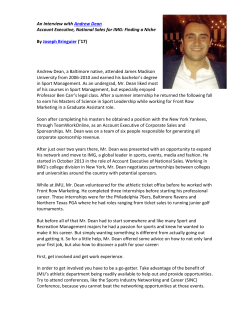 Account Executive, National Sales for IMG.