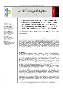 - Journal of Entomology and Zoology Studies