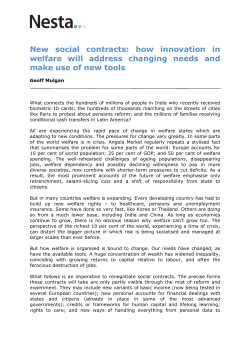 New social contracts: how innovation in welfare will address