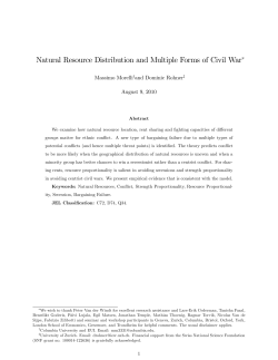 Natural Resource Distribution and Multiple Forms of Civil War!