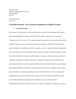 Cyberlibertarianism: The Extremist Foundations of