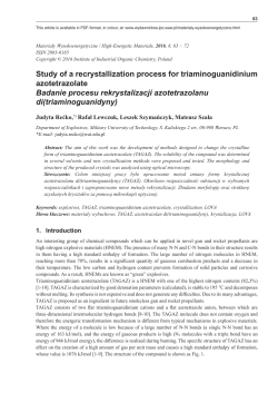 Study of a recrystallization process for triaminoguanidinium