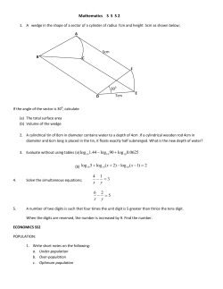 Mathematics S  S  S 2 3 14 = - yx 5 26 =