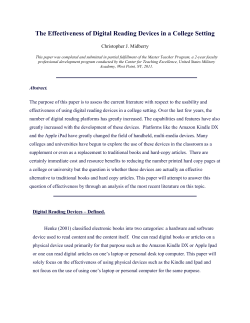 The Effectiveness of Digital Reading Devices in a