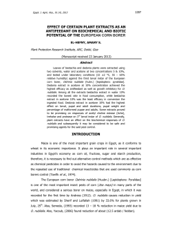 Antifeedant and biochemical properties of Adhatoda vasica and