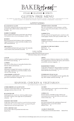 Gluten Free Menu