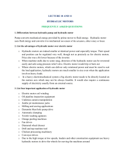 LECTURE 10 AND 11 HYDRAULIC MOTORS FREQUENTLY