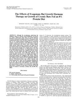 The Effects of Exogenous Rat Growth Hormone Therapy on