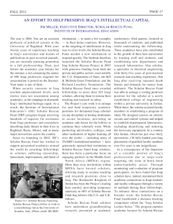 an effort to help preserve iraq`s intellectual capital