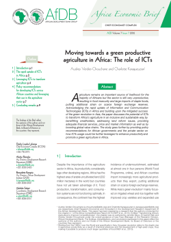Moving towards a green productive agriculture in Africa