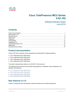 Cisco TelePresence MCU Software Release Notes 4.5(1.45)