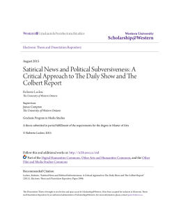 Satirical News and Political Subversiveness: A Critical Approach to