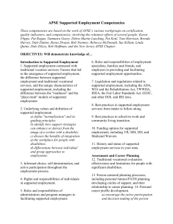 APSE Supported Employment Competencies