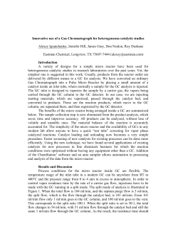 Innovative use of a Gas Chromatograph for heterogeneous catalytic