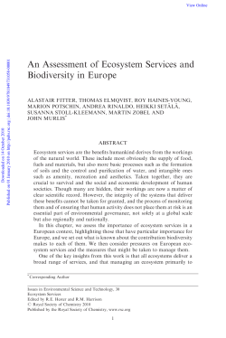 An Assessment of Ecosystem Services and Biodiversity in Europe