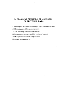 5. classical methods of analysis of matched data