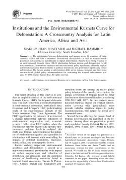 Institutions and the Environmental Kuznets Curve for Deforestation