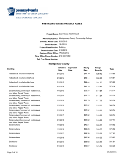 prevailing wages project rates - Montgomery County Community