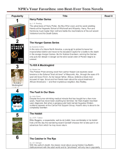 NPR`s Your Favorites: 100 Best-Ever Teen Novels