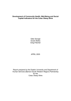 Development of Community Health, Well-Being and Social