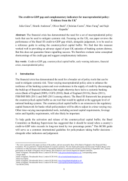 The credit-to-GDP gap and complementary indicators for