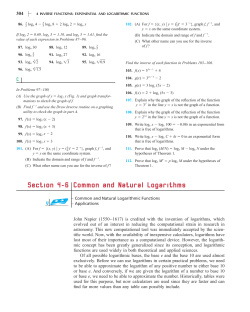 Section 4-6 Common and Natural Logarithms