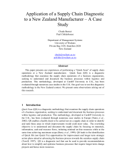 Application of a Supply Chain Diagnostic to a New Zealand