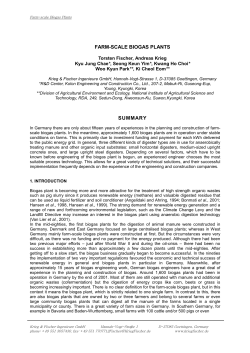 FARM-SCALE BIOGAS PLANTS SUMMARY