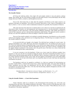 Experiment 1. - UMass Chemistry