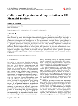 Culture and Organizational Improvisation in UK Financial Services