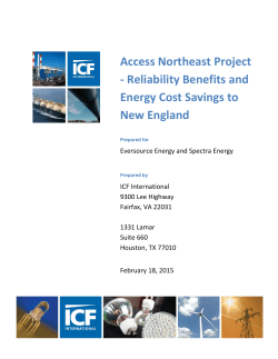 Access Northeast Project - Reliability Benefits and Energy Cost