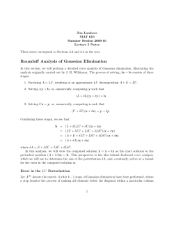 Roundoff Analysis of Gaussian Elimination