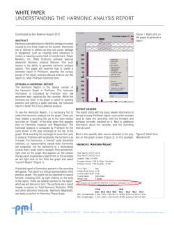UNDERSTANDING THE HARMONIC ANALySIS REPORT