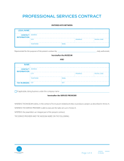 PROFESSIONAL SERVICES CONTRACT