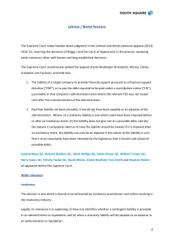 1 Lehman / Nortel Pensions