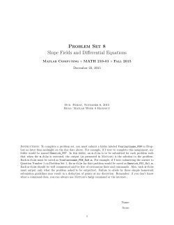 Problem Set 8 Slope Fields and Differential